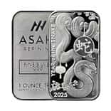 2025 1 oz Asahi Lunar Snake Silver Bar .999 Fine