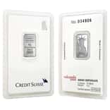 5 gram Credit Suisse Statue of Liberty Platinum Bar .9995 Fine (In Assay)
