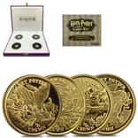 2005 0.16 oz Isle of Man 1/25 Crown Harry Potter Proof Gold 4-Coin Set (w/Box & COA)