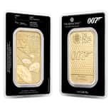 1 oz Great Britain James Bond 007 Diamonds Are Forever Gold Bar .9999 Fine (In Assay)