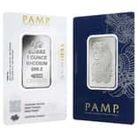 1 oz PAMP Suisse Rhodium Bar .999 Fine (In Assay)