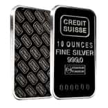 10 oz Credit Suisse Silver Bar .999 Fine (Secondary Market) - Rare