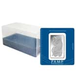 Box of 25 - 100 gram PAMP Suisse Lady Fortuna Silver Bar .999 Fine (In Assay)