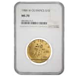 1984 W $10 Olympics Commemorative Gold Coin NGC MS 70