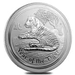 2010 1 Kilo Silver Lunar Year of The Tiger BU Australian Perth Mint In Cap