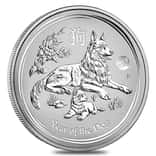 2018 1 oz Silver Lunar Year of The Dog Lion Privy BU Australian Perth Mint In Cap
