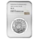 2007 W 1 oz $100 Burnished Platinum American Eagle Coin NGC MS 70
