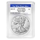2019-W 1 oz Burnished Silver American Eagle PCGS SP 70 First Strike (WP Label)