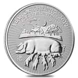 2019 Great Britain 1 oz Silver Year of the Pig Coin .999 Fine BU In Cap