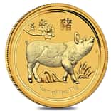 2019 2 oz Gold Lunar Year of The Pig BU Australia Perth Mint In Cap