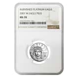 2007 W 1/4 oz $25 Burnished Platinum American Eagle NGC MS 70