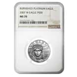 2007 W 1/2 oz $50 Burnished Platinum American Eagle NGC MS 70