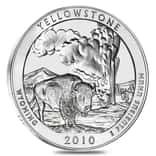 2010 5 oz Silver America the Beautiful ATB Wyoming Yellowstone National Park Coin