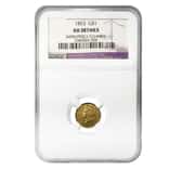 1853 $1 Liberty Head Gold Coin NGC AU Details