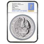 2018 Great Britain 10 oz Silver Queen's Beasts (Red Dragon) Coin NGC MS 70 FDOI