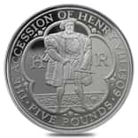 2009 3 oz Platinum King Henry VIII Accession Five Pound Proof Coin (Scruffy)