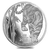 2018 1 oz South Korea Silver Tiger Medal BU