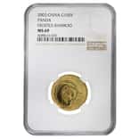 2003 1/4 oz Chinese Gold Panda 100 Yuan Frosted Bamboo NGC MS 69