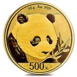 2018 30 Gram Chinese Gold Panda 500 Yuan .999 Fine BU (Sealed)