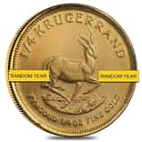 1/4 oz South African Krugerrand Gold Coin (Random Year, Abrasions)