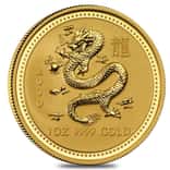 2000 1 oz Gold Lunar Year of The Dragon BU Australia Perth Mint