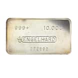 10 oz Engelhard Silver Vintage Bar .999+ Fine (Bull Logo, Smooth Machined Finish)