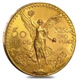 1923 Mexico 50 Pesos Gold Coin AU/BU