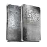 10 oz Johnson Matthey JM Republic National Bank Silver Vintage Bar .999 Fine