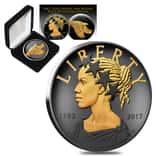 2017 P 1 oz American Liberty Reverse Proof Silver Medal .9999 Fine Black Ruthenium 24K Gold Edition (w/Box & COA)