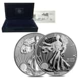 2013-W 1 oz Silver American Eagle 2-Coin Set (w/Box & COA)