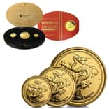 2012 1.35 oz Proof Gold Lunar Year of The Dragon Australia Perth Mint 3-Coin Set (w/Box & COA)