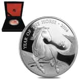 2014 Great Britain 1 oz Proof Silver Year of the Horse Coin .999 Fine (w/Box & COA)