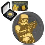 2018 1 oz Niue Silver $2 Star Wars Stormtrooper Black Ruthenium 24K Gold Edition (w/Box & COA)