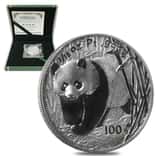 2002 1/10 oz Platinum Chinese Panda 100 Yuan 20th Anniv Commemorative (w/Box & COA)