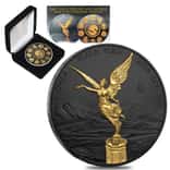 2018 1 oz Mexican Silver Libertad Coin .999 Fine Black Ruthenium 24K Gold Edition (w/Box & COA)