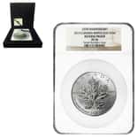2013 5 oz Silver Canadian Maple Leaf 25th Anniv. Reverse Proof NGC PF 70 (w/Box & COA)
