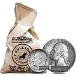 $100 Face Value Bag - 90% Mixed Silver Coins (Quarters, Half Dollars or Dimes)