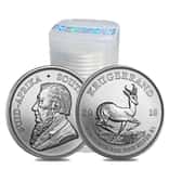 Roll of 25 - 2018 South Africa 1 oz Silver Krugerrand BU (Tube, Lot of 25)
