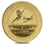 2016 1 oz Gold Tuvalu Pearl Harbor Perth Mint .9999 $100 Coin BU