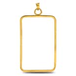 Sterling Silver Prong Frame Bezel Pendant for 1 oz PAMP Gold Bar (Gold Plated)