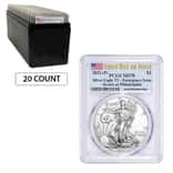 Lot of 20 - 2021 (P) 1 oz Silver American Eagle PCGS MS 70 FDOI Emergency Issue