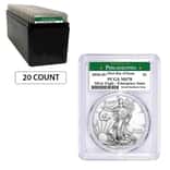Lot of 20 - 2020 (P) 1 oz Silver American Eagle PCGS MS 70 FDOI (Philadelphia) Emergency Issue