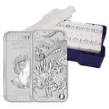 Monster Box of 200 - 2022 1 oz Silver Australian Dragon Coin Bar $1 BU (10 Tube, Lot of 20)