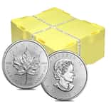 Monster Box of 500 - 2021 1 oz Canadian Silver Maple Leaf .9999 Fine $5 Coin BU (20 Rolls, Tube of 25)