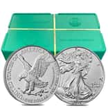 Monster Box of 500 - 2021 1 oz Silver American Eagle $1 Coin BU Type 2 (25 Roll, Tube of 20)