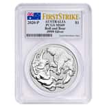 2020 1 oz Silver Australian Bull and Bear Coin Perth Mint PCGS MS 69 First Strike