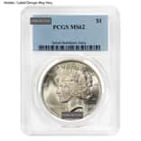 Peace Silver Dollar $1 PCGS MS 62 (Random Year, 1922-1935)