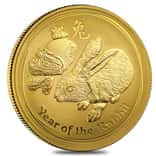 2011 1 oz Gold Lunar Year of The Rabbit BU Australia Perth Mint Series II In Cap