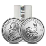 Roll of 25 - 2020 South Africa 1 oz Silver Krugerrand BU (Tube, Lot of 25)