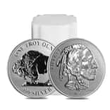 Roll of 20 - 1 oz Asahi Buffalo Design Reverse Proof Silver Round .999 Fine (Tube of 20)